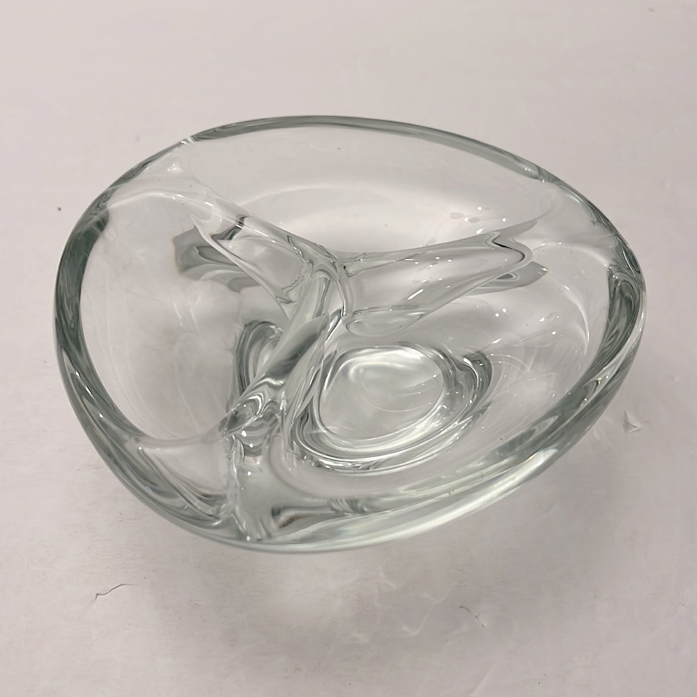 Heavy Art Glass Crystal Ashtray